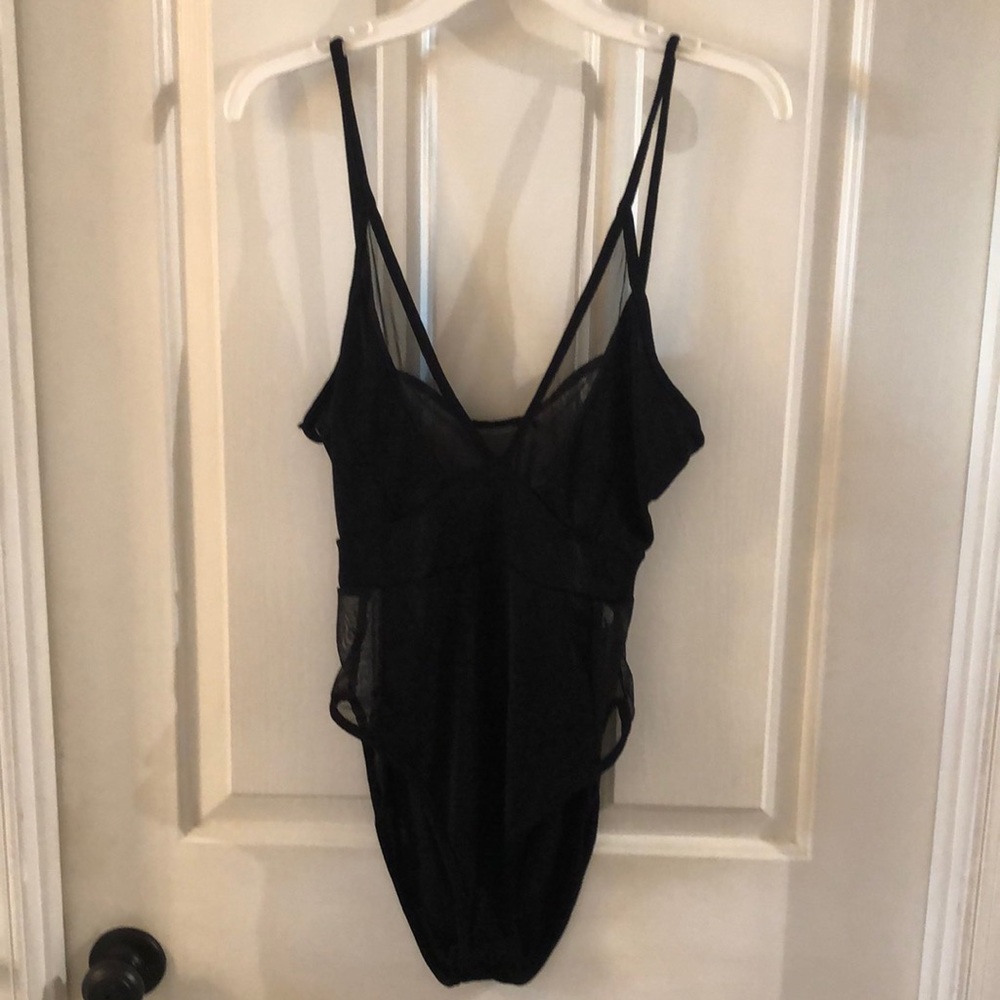 Gorgeous Boohoo P Glitter/Mesh Bodysuit